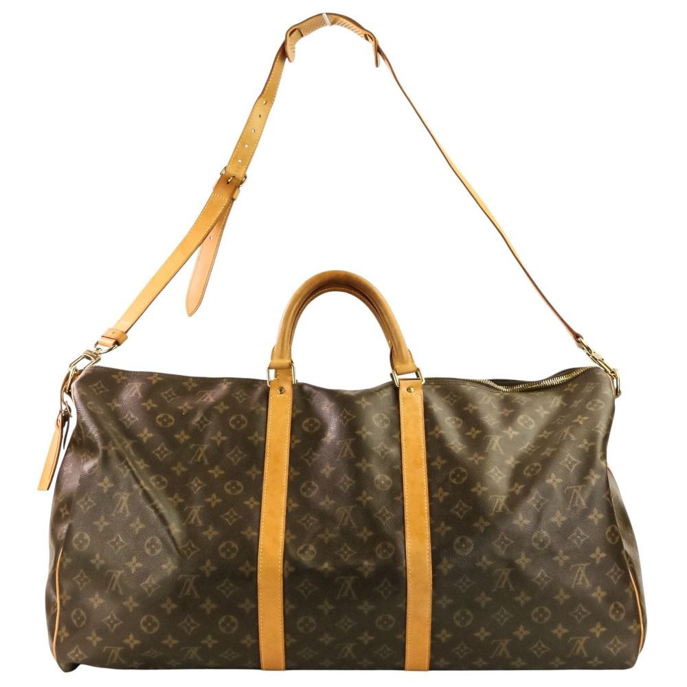 Louis Vuitton Monogram Keepall Bandouliere 60 Boston Bag Brown — view 3