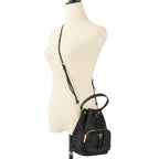 Prada Duet Drawstring Nylon Shoulder Bag Black — view 9