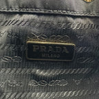 Prada Duet Drawstring Nylon Shoulder Bag Black — view 8