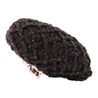 Chanel CC Logo Ribbon Tweed Barrette Black — view 7