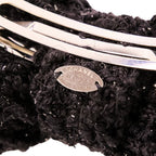 Chanel CC Logo Ribbon Tweed Barrette Black — view 3