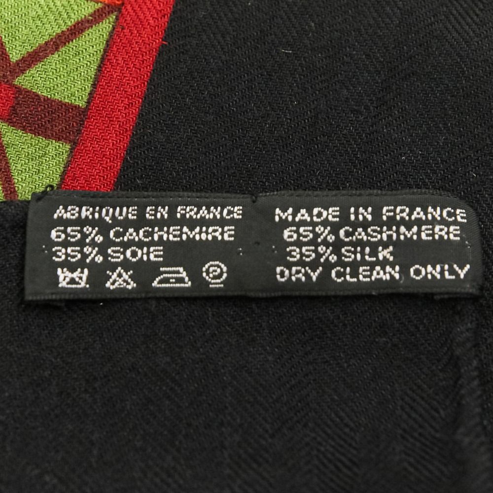 Hermes Cent Plis Des Miao Carre Geant 140 Cashier Large Shawl Black Red — view 6