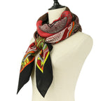 Hermes Cent Plis Des Miao Carre Geant 140 Cashier Large Shawl Black Red — view 9