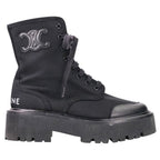 Celine Lace Up Balkis Boots Nylon Canvas 36 — view 4