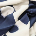 Chanel 17K CC Logo Planet Silk Scarf Ivory Navy — view 6