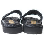 Chanel Metiers D'art Collection Lambskin CC Logo Flat Sandals Black — view 3