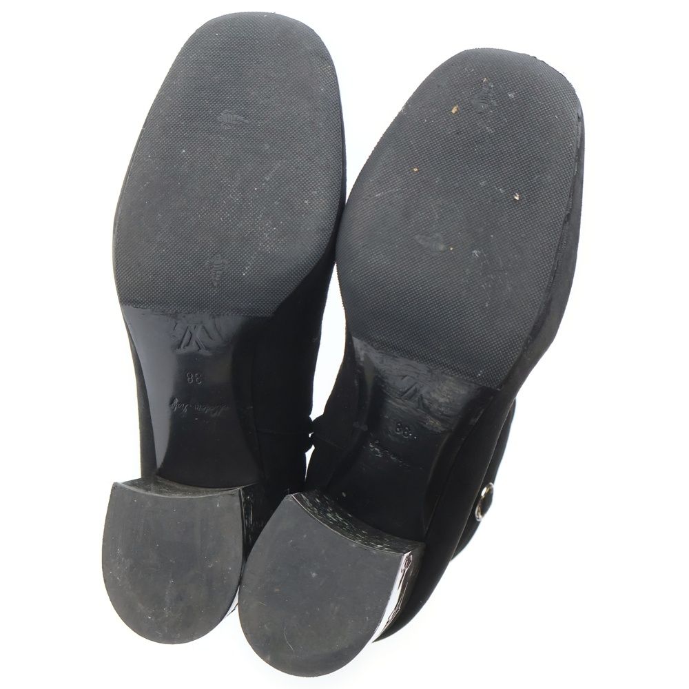 Louis Vuitton Monogram Metal Heel Side Zip Suede Leather Ankle Boots Black — view 5