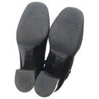 Louis Vuitton Monogram Metal Heel Side Zip Suede Leather Ankle Boots Black — view 5