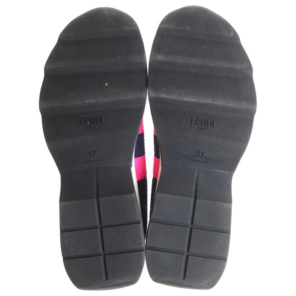 Fendi Border Socks Sneakers Navy Pink Navypink — view 5
