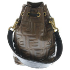 Fendi Mon Tresor Mini Zucca Calf Leather Drawstring Shoulder Bag — view 2