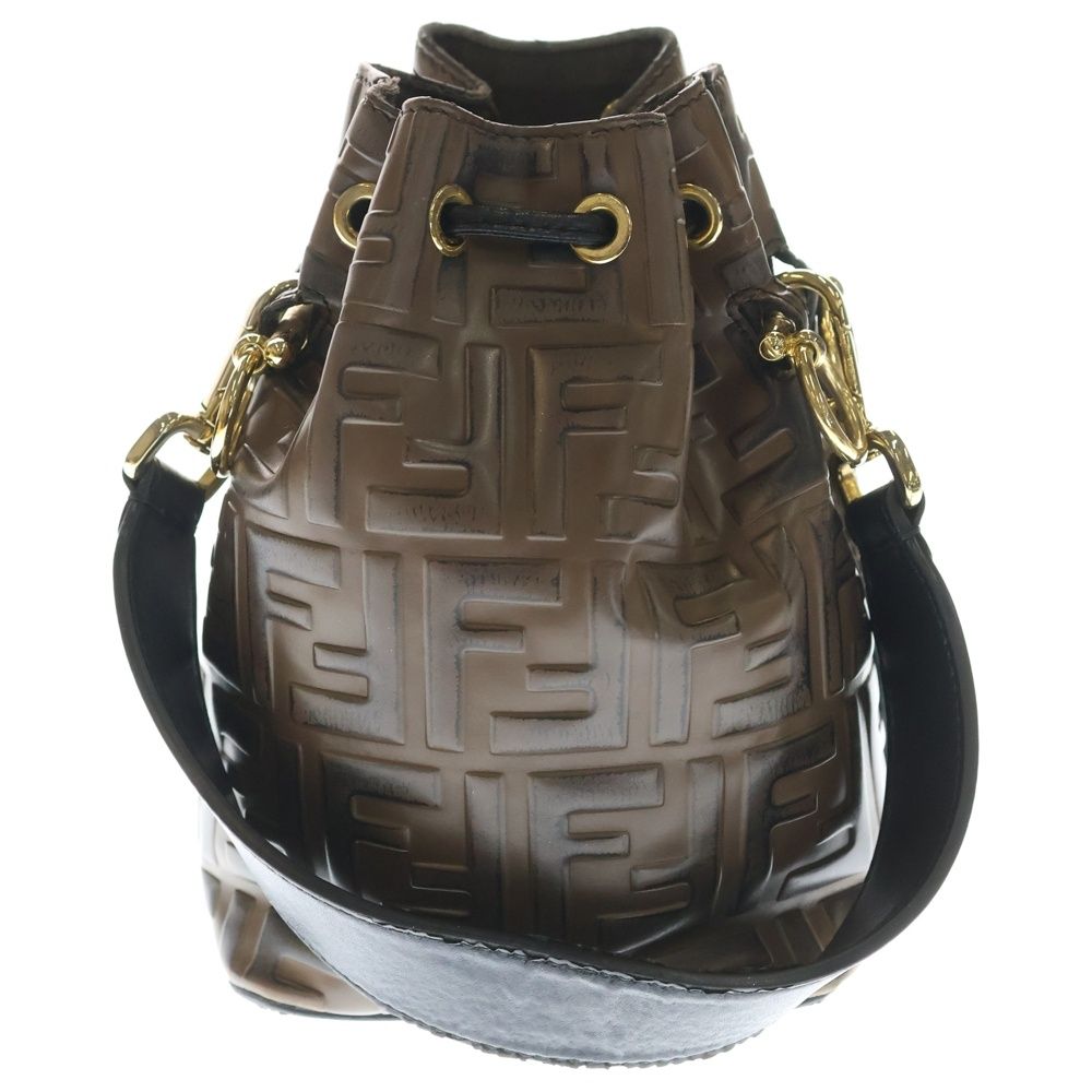 Fendi Mon Tresor Mini Zucca Calf Leather Drawstring Shoulder Bag — view 2