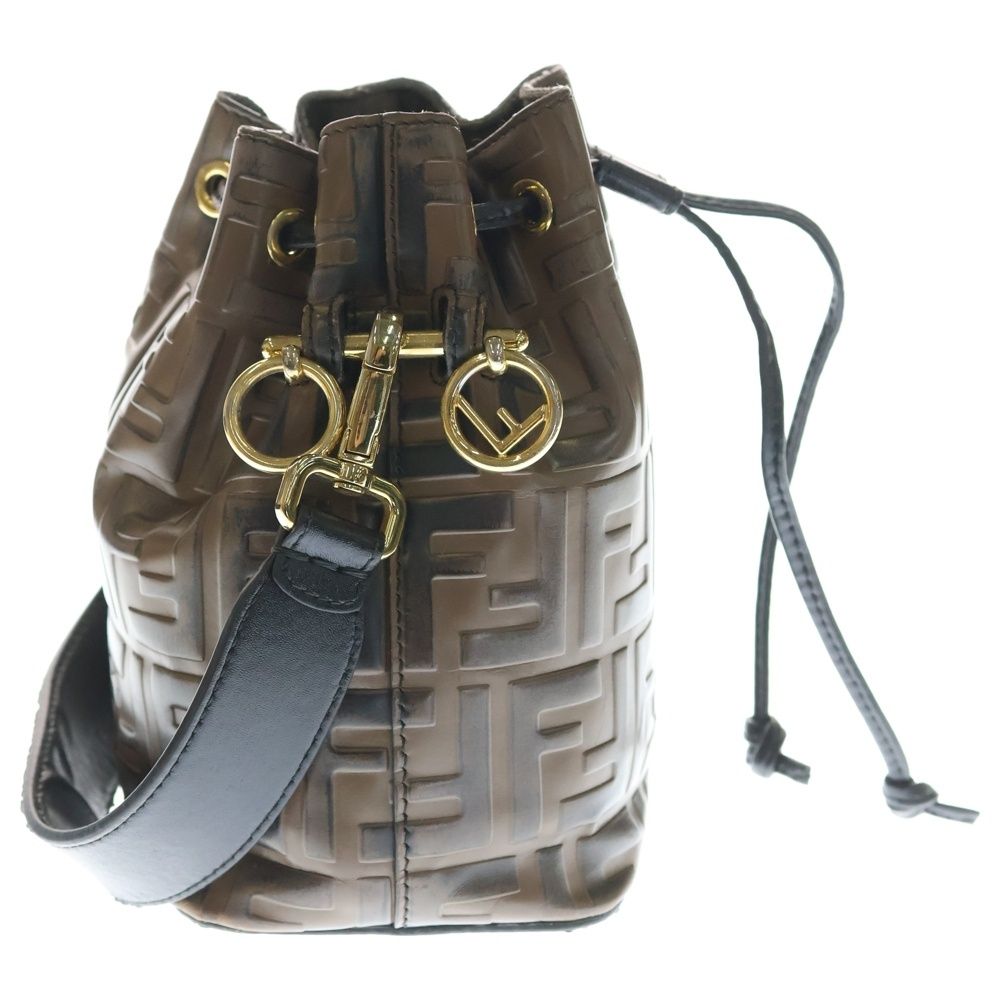 Fendi Mon Tresor Mini Zucca Calf Leather Drawstring Shoulder Bag — view 3
