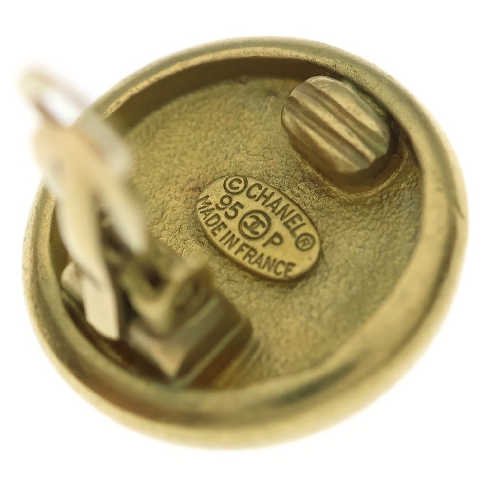 Chanel Button Earrings Gold — view 6