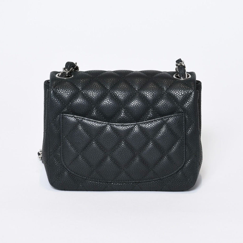 Chanel Mini Quilted 17 Chain Shoulder Bag CC Logo Caviar Leather Black — view 2