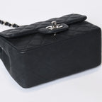 Chanel Mini Quilted 17 Chain Shoulder Bag CC Logo Caviar Leather Black — view 7