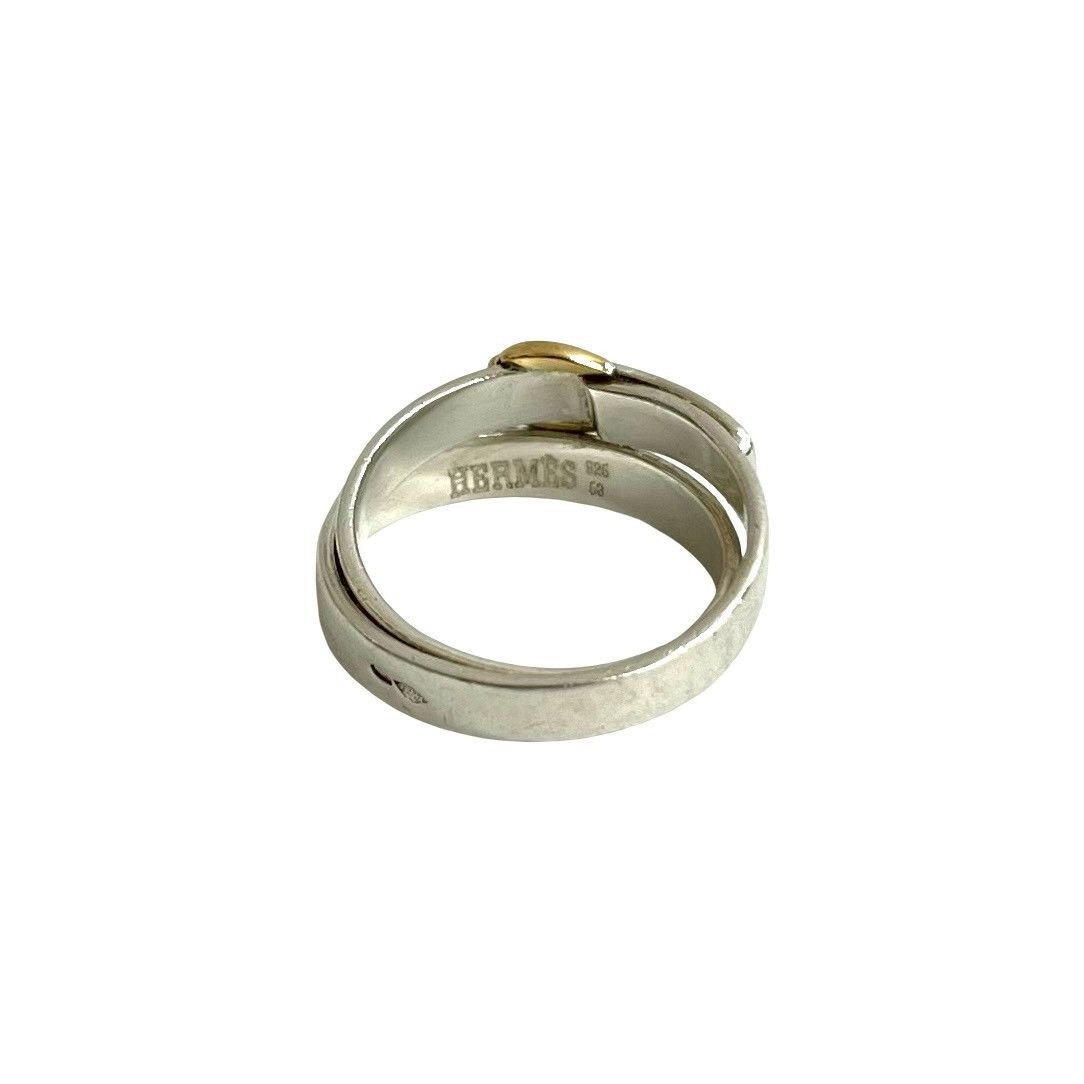 Hermes Double Tour 18K Gold Ring Silver — view 7