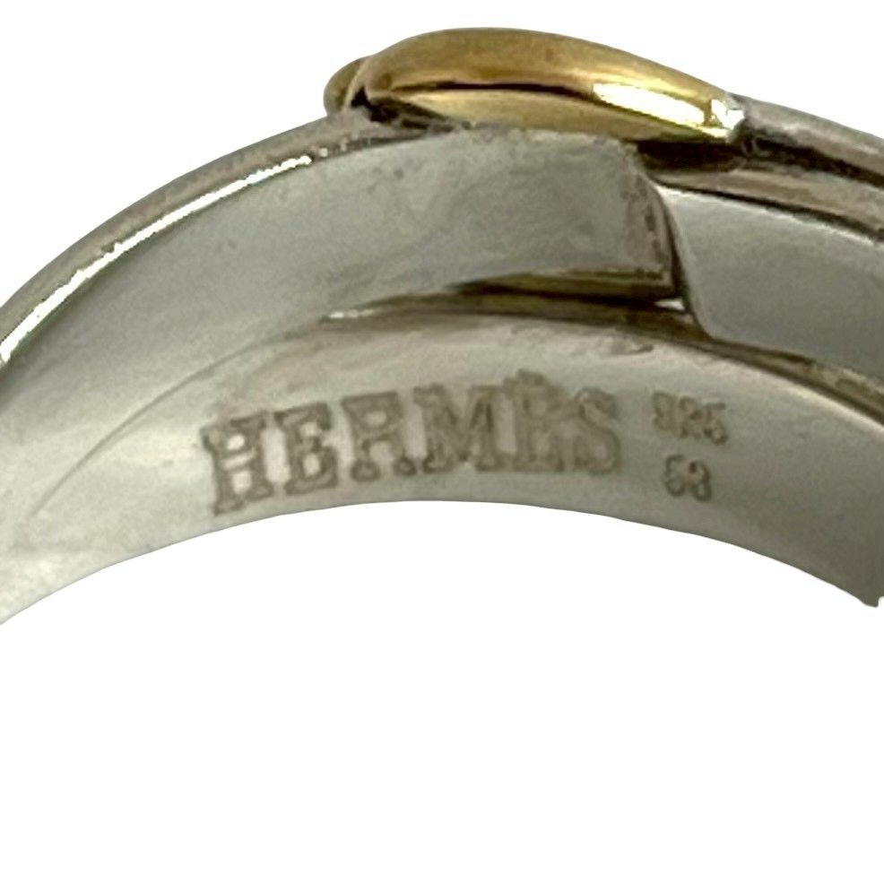 Hermes Double Tour 18K Gold Ring Silver — view 4