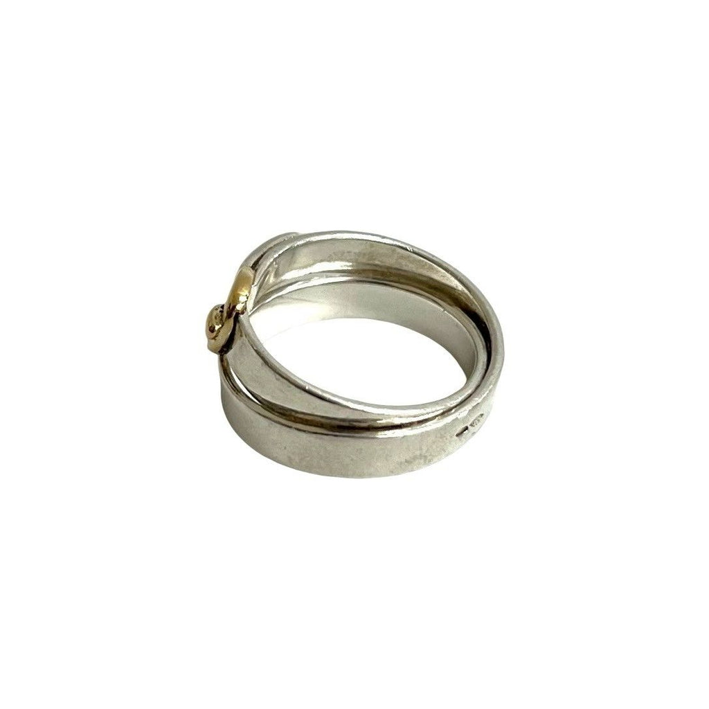 Hermes Double Tour 18K Gold Ring Silver — view 5