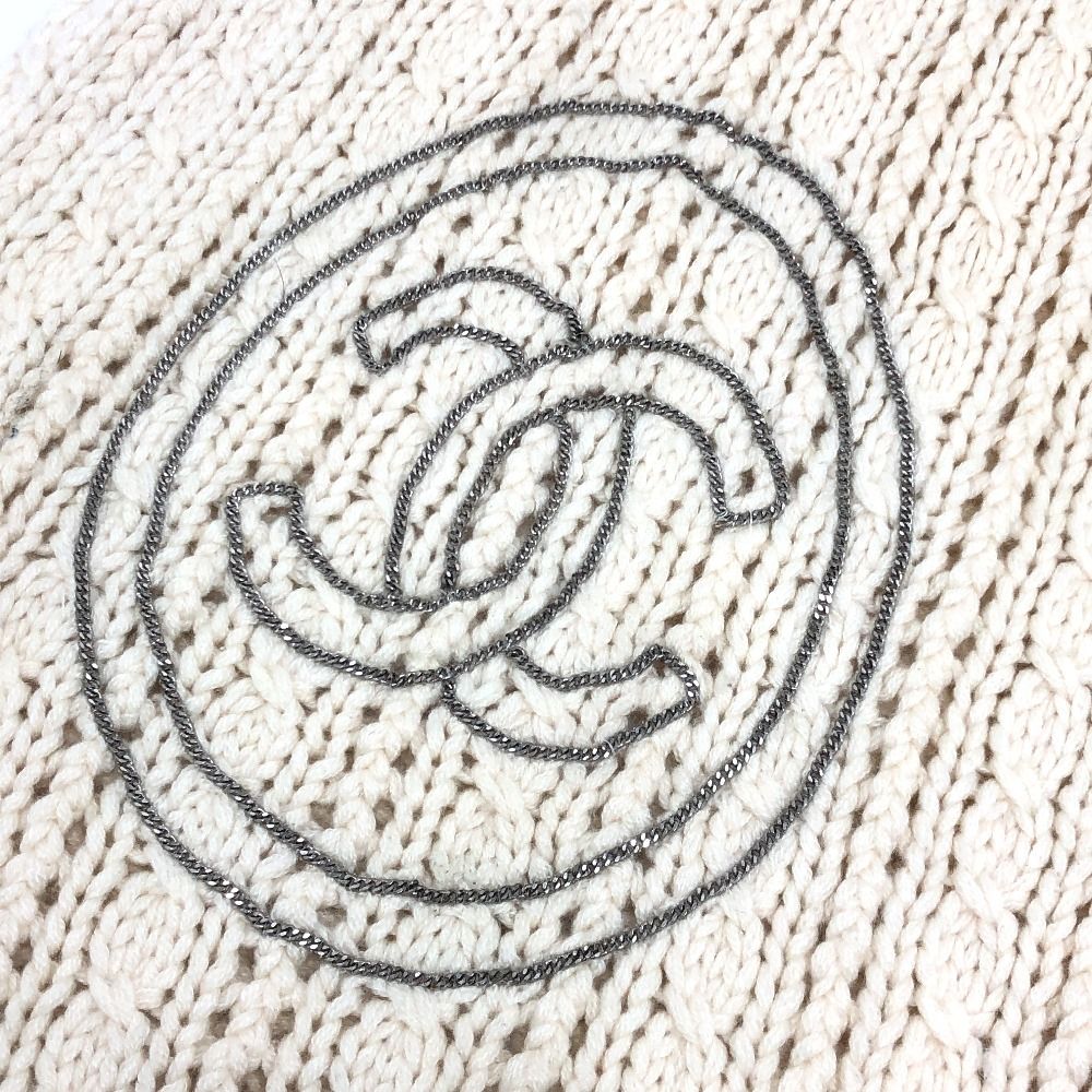 Chanel Scarf Chain CC Logo Cashmere White — view 3