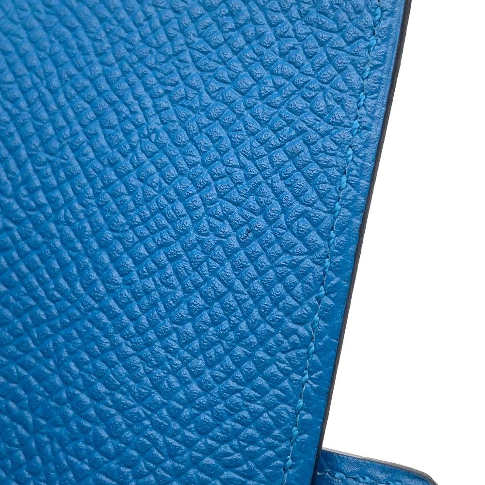 Hermes 4 Key Case Bearn Blue Elige Silver Epsom Holder Zelige — view 6