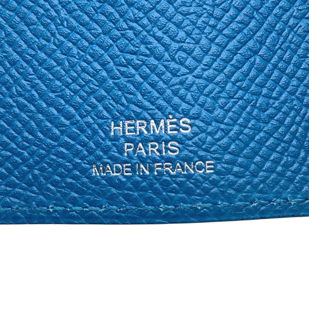 Hermes 4 Key Case Bearn Blue Elige Silver Epsom Holder Zelige — view 7