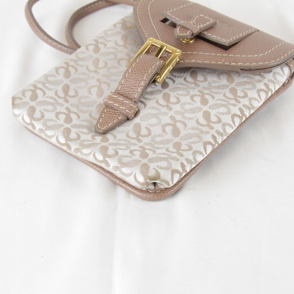 Loewe Usedloewe Repeat Anagram Mini Shoulder Bag Canvas Beige — view 5