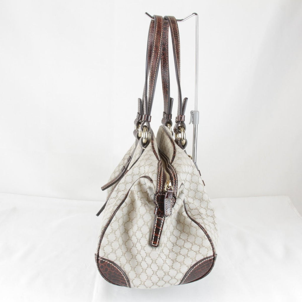 Celine Macadam Pattern Beige Handbag Canvas — view 4