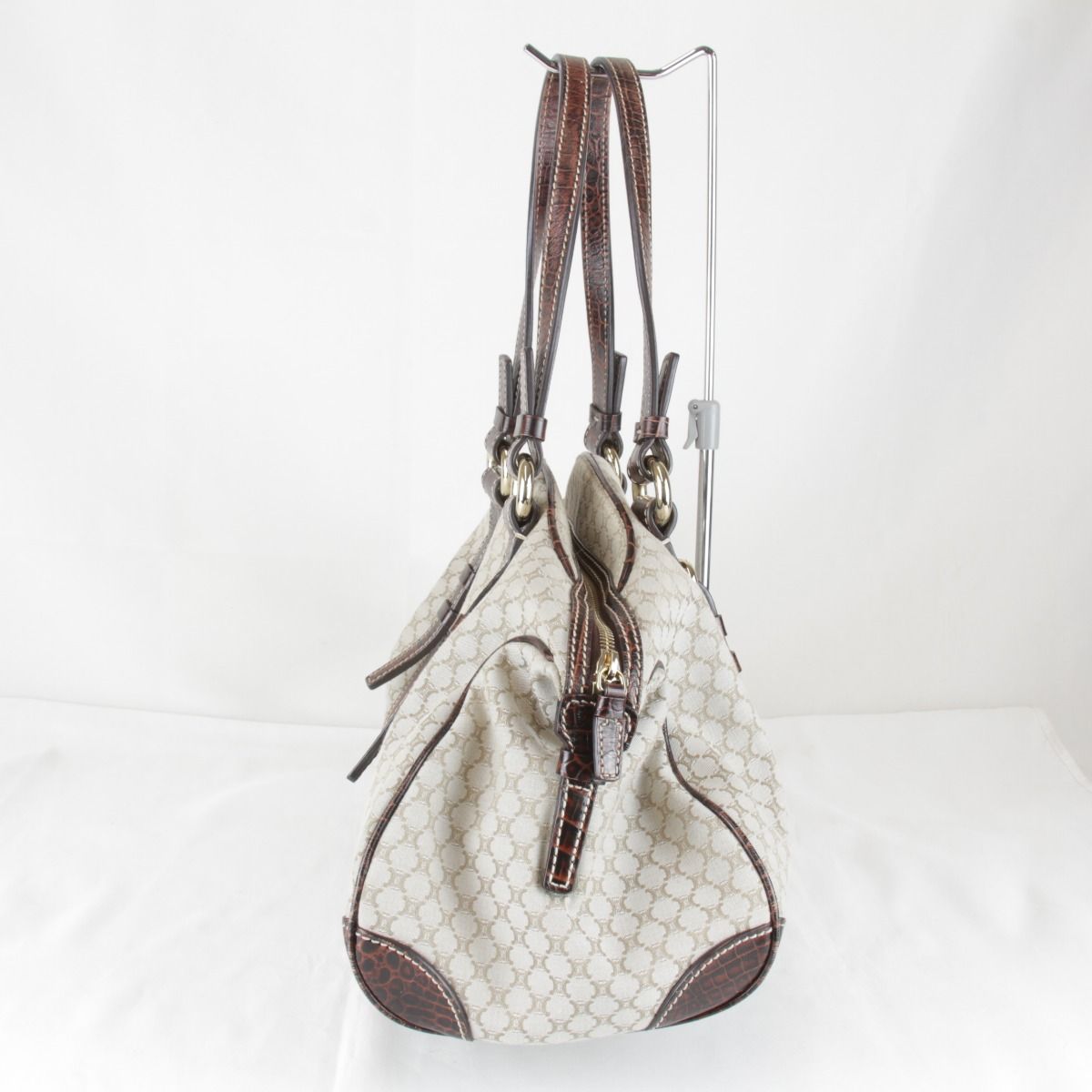 Celine Macadam Pattern Beige Handbag Canvas — view 4