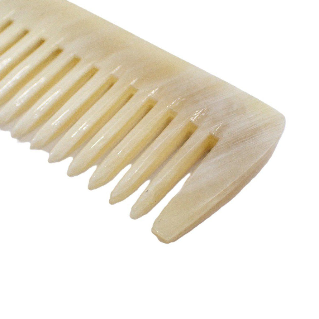 Hermes Comb Buffalo Horn Red Leather Hat Beige White — view 3