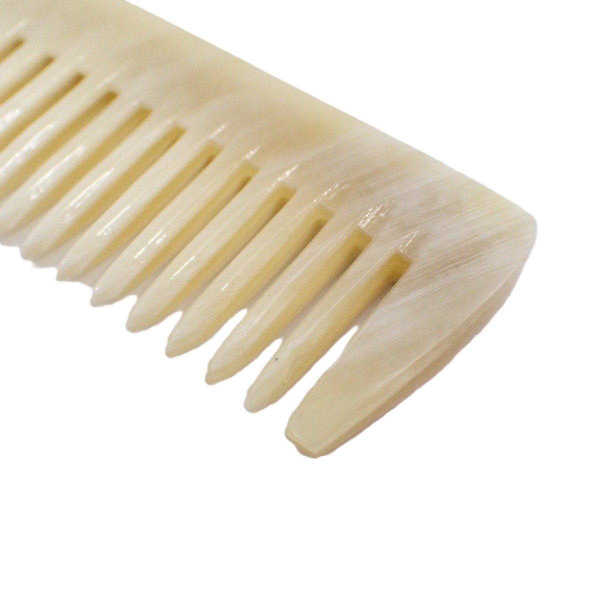 Hermes Comb Buffalo Horn Red Leather Hat Beige White — view 3
