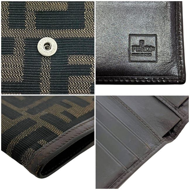Fendi Trifold Wallet Khaki Brown Zucca — view 6