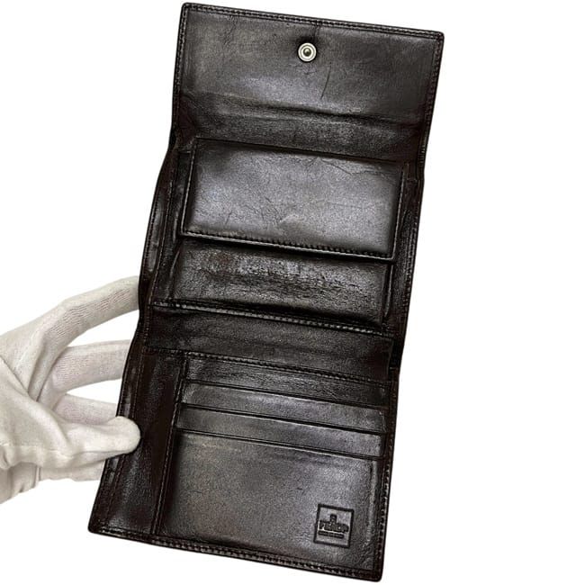 Fendi Trifold Wallet Khaki Brown Zucca — view 3