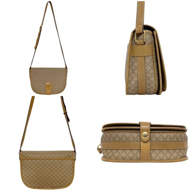Celine Shoulder Bag Beige Macadam Leather — view 2