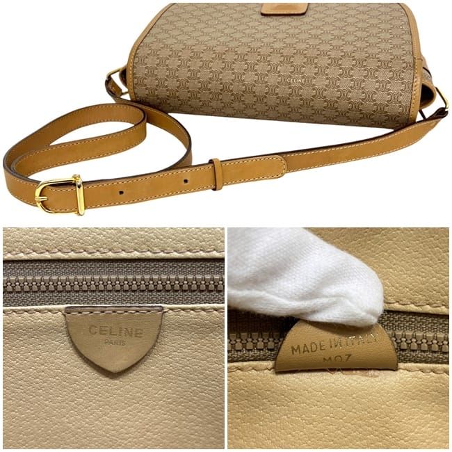 Celine Shoulder Bag Beige Macadam Leather — view 4