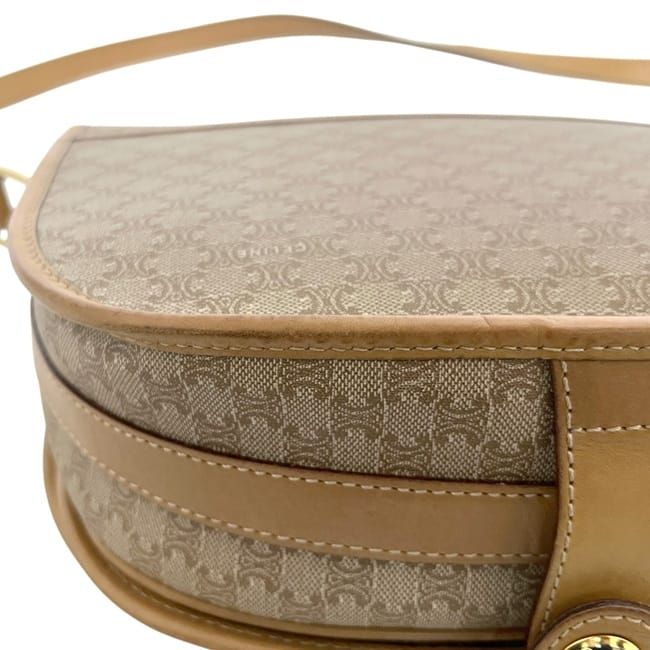 Celine Shoulder Bag Beige Macadam Leather — view 8