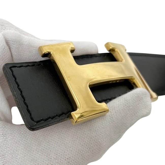 Hermes Belt Black Camel Brown Gold — view 8