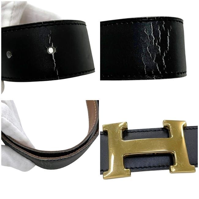 Hermes Belt Black Camel Brown Gold — view 6