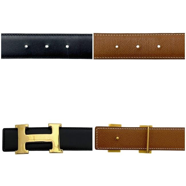 Hermes Belt Black Camel Brown Gold — view 3