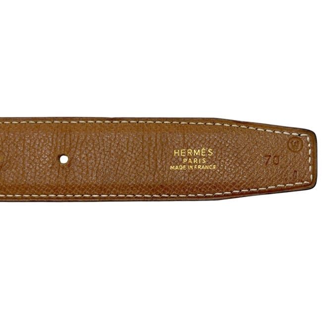 Hermes Belt Black Camel Brown Gold — view 5