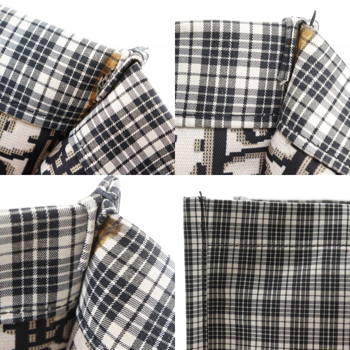 Dior Tote Check Cotton Black White — view 9