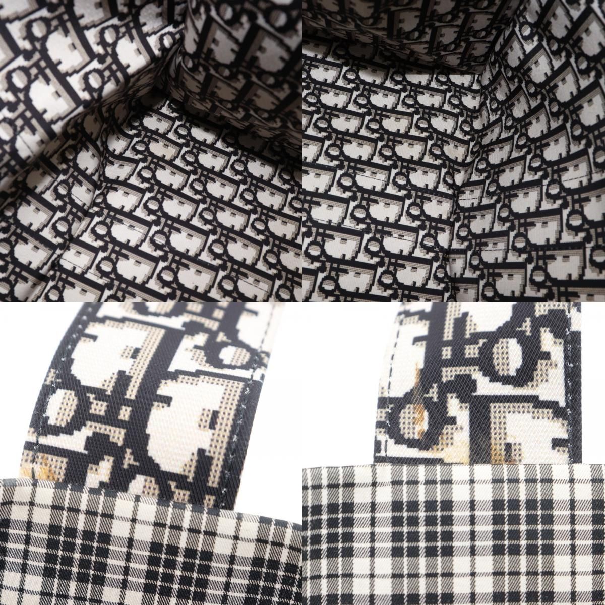 Dior Tote Check Cotton Black White — view 8