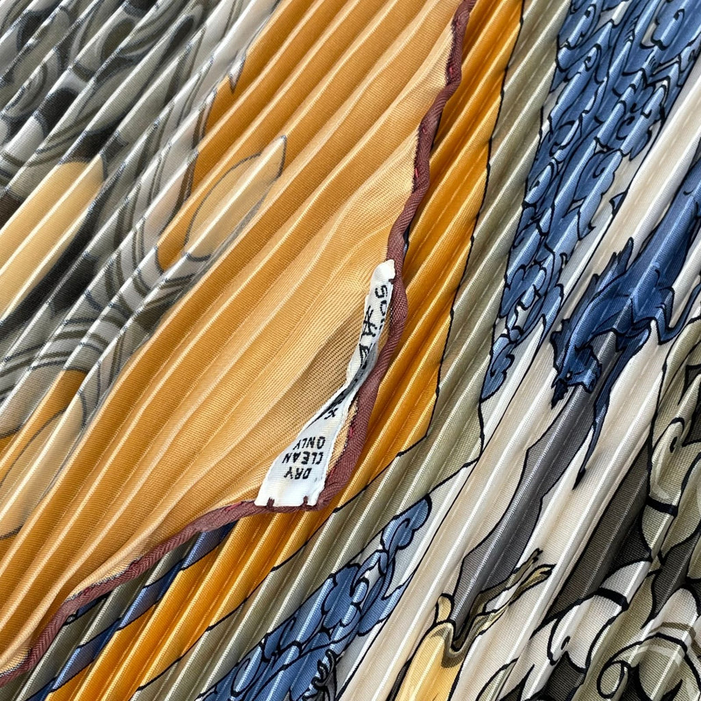 Hermes Scarf Pleated Silk Lion Yellow — view 7