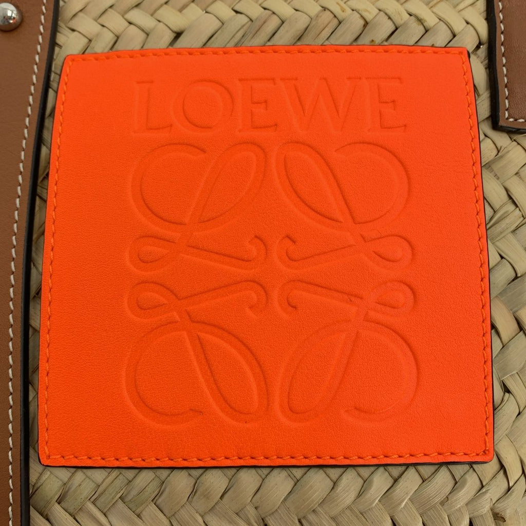 Loewe Basket Anagram Small Tote Brown Orange — view 4
