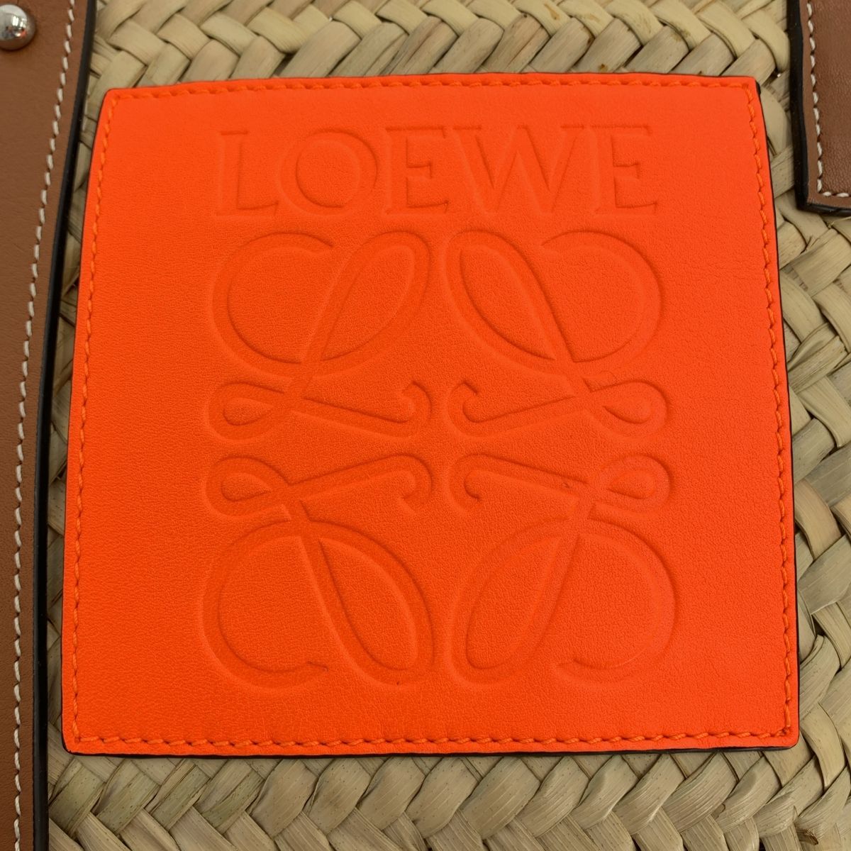 Loewe Basket Anagram Small Tote Brown Orange — view 4
