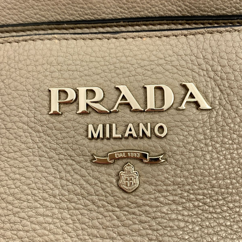 Prada Argilla Leather Tote Gray — view 6