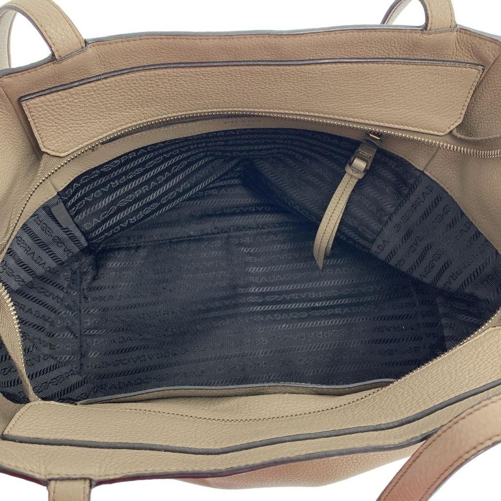 Prada Argilla Leather Tote Gray — view 5