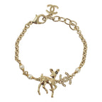 Chanel Bambi CC Logo Chain Bracelet Gold — view 4
