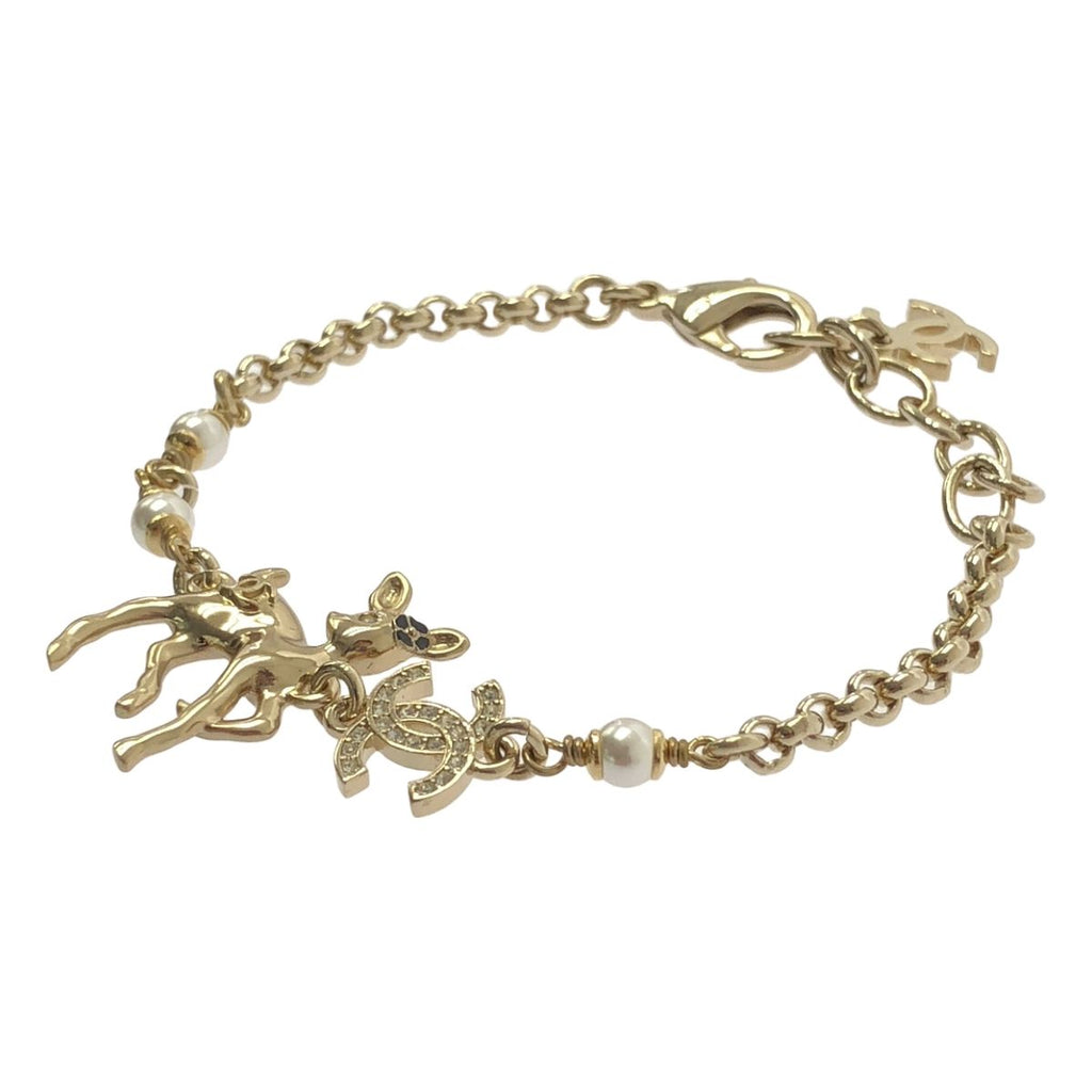 Chanel Bambi CC Logo Chain Bracelet Gold — view 2