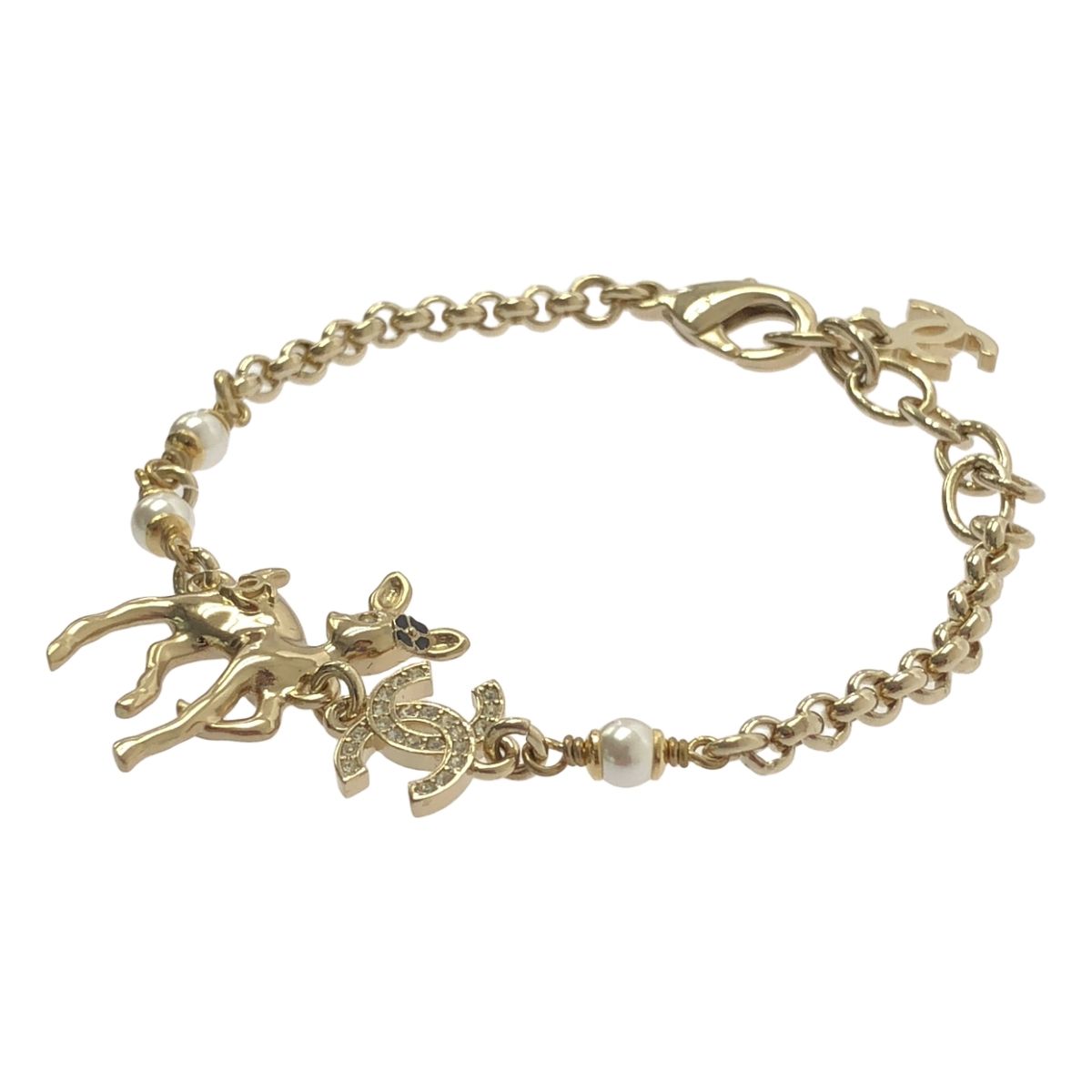 Chanel Bambi CC Logo Chain Bracelet Gold — view 2