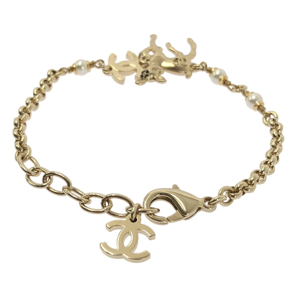 Chanel Bambi CC Logo Chain Bracelet Gold — view 5